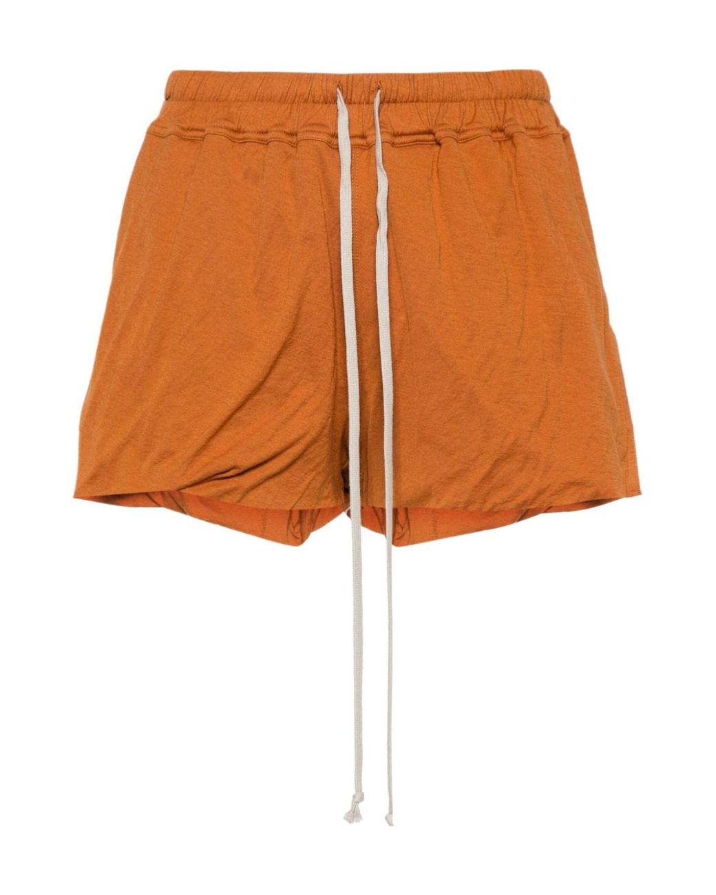 Rick Owens Orange Side-Slits Jersey Shorts