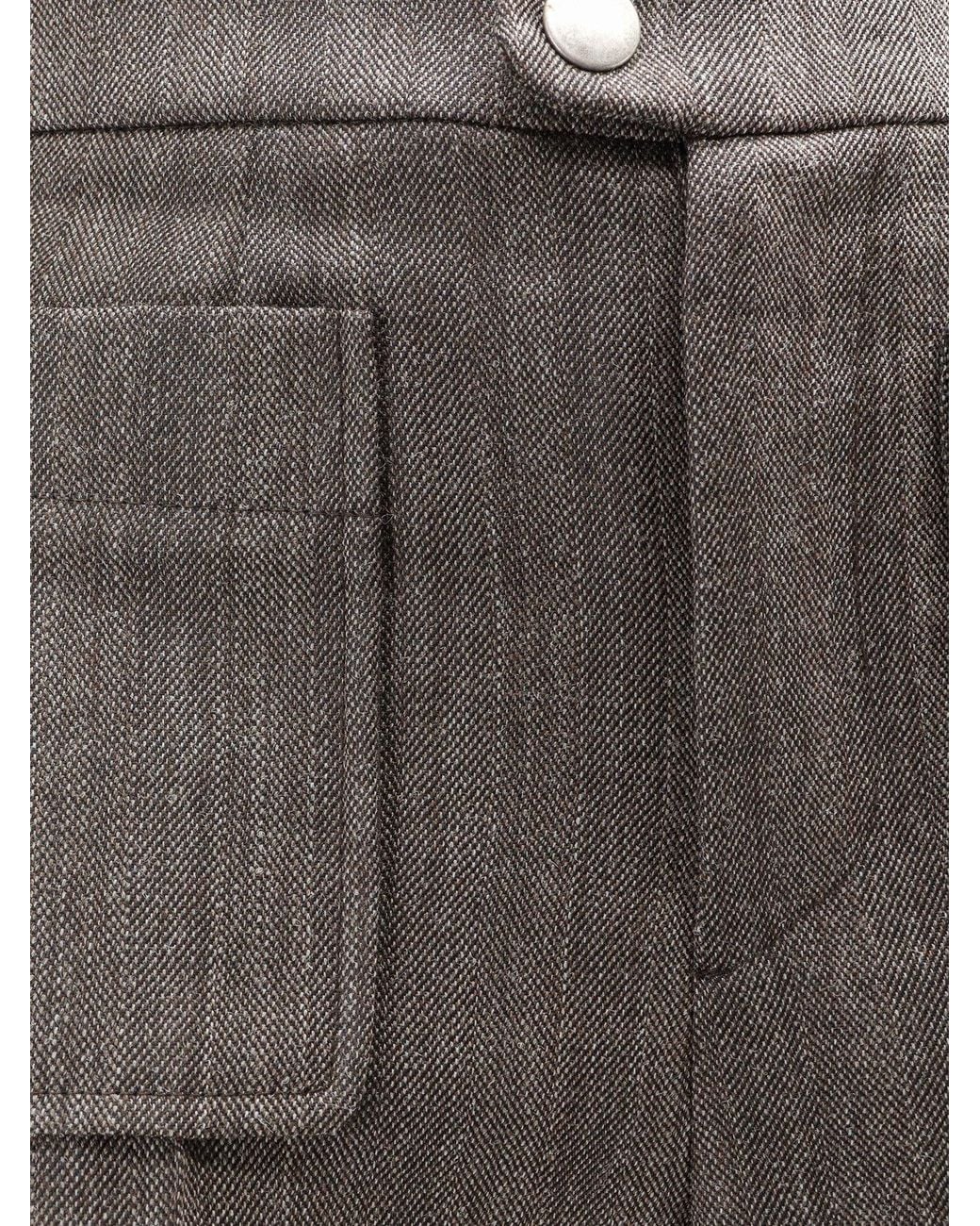 Soeur Gray Harold Patch Pocket Flared Pants
