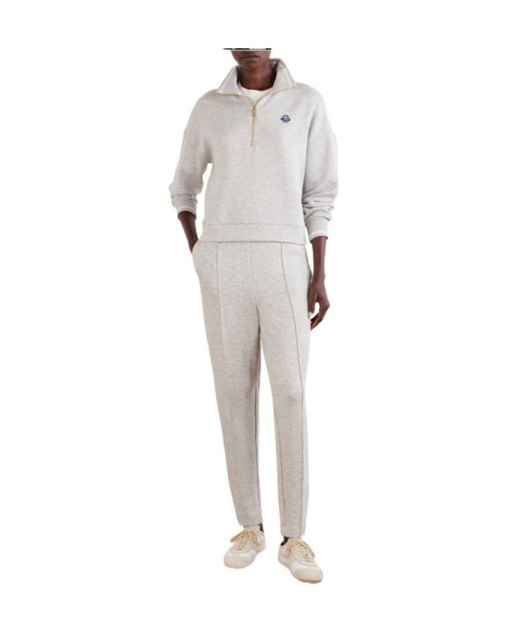 Varley White Stretch-Jersey Half-Zip Sweatshirt