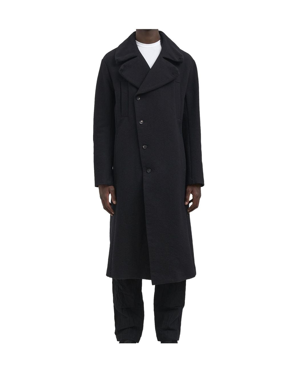 Masnada Black Long-Sleeved Coat for men
