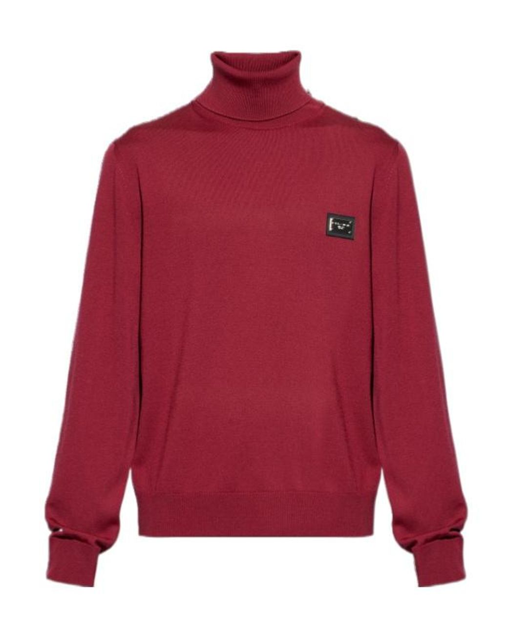 Dolce & Gabbana Red Roll-Neck Knitted Jumper for men