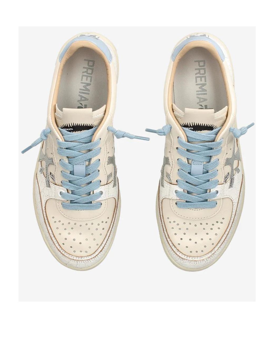 Premiata White Bsktclad Strapped Low-Top Casual Shoes