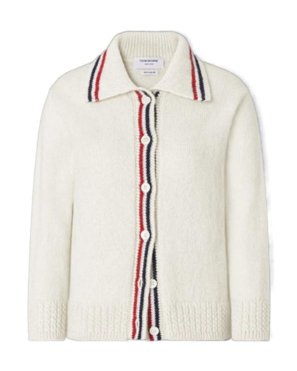 Thom Browne Natural Long-Sleeved Button-Up Cardigan