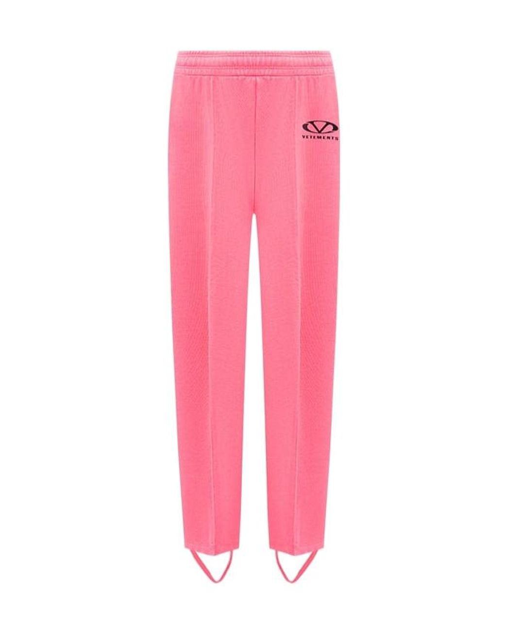 Vetements Pink Oval Logo Printed Jogging Pants