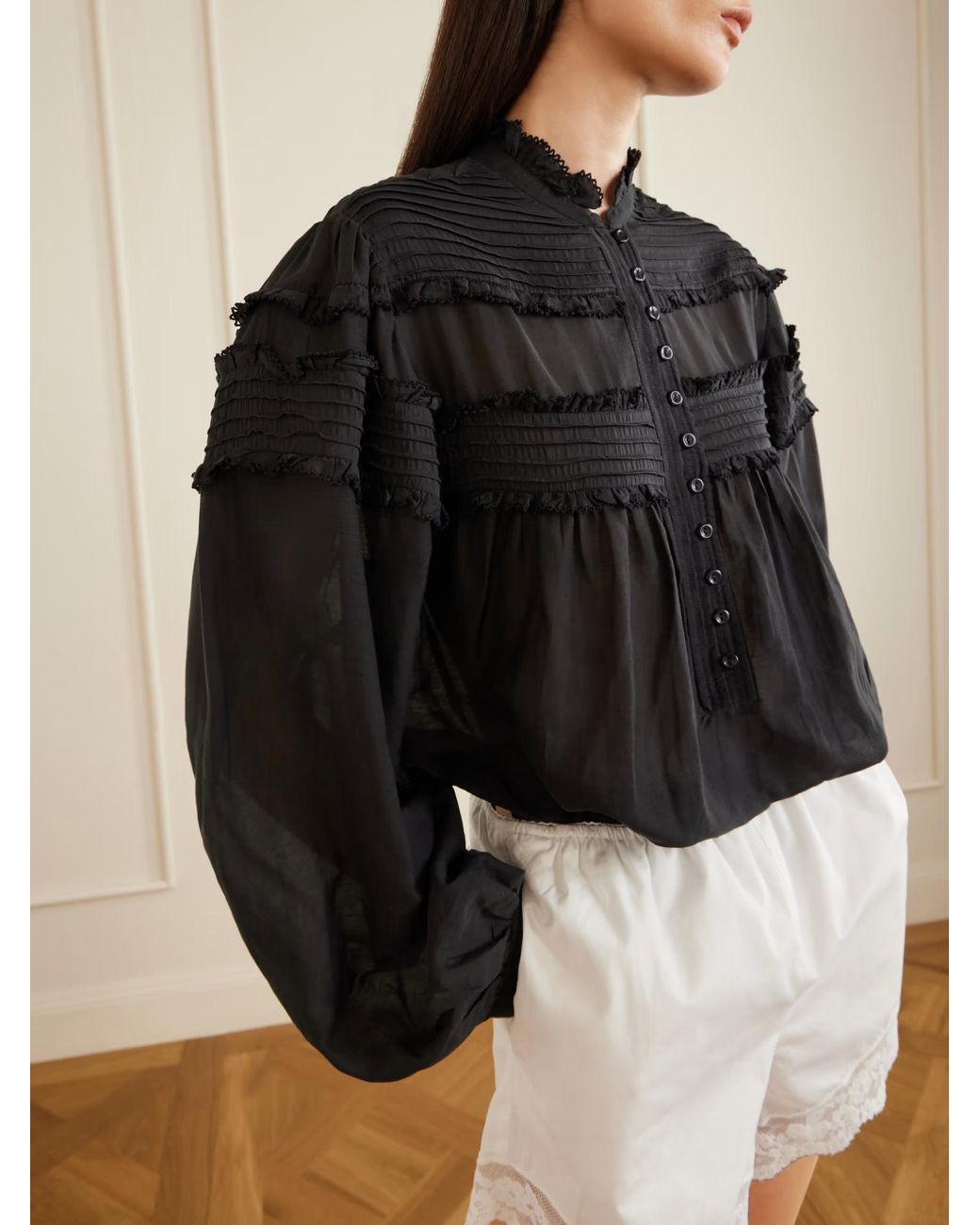 Isabel Marant Black Isabel Marant Étoile Doane Ruffled Blouse