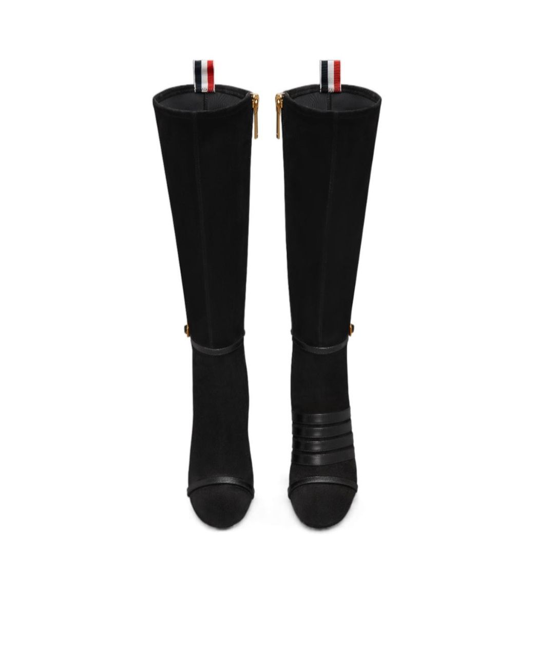 Thom Browne Black 90Mm Trompe L'Oeil 4-Bar Knee-High Boots