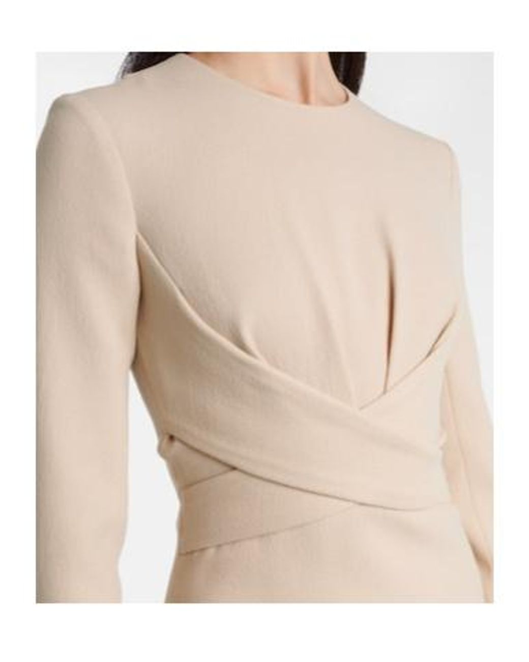 Emilia Wickstead Natural Elta Wool Crepe Midi Dress