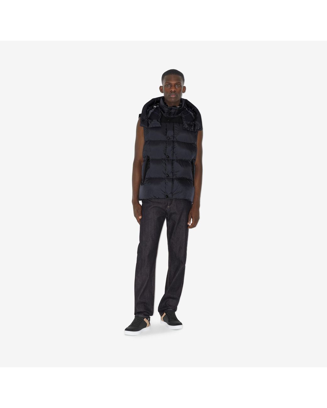 Burberry Black Logo-Patch Padded Jacket for men