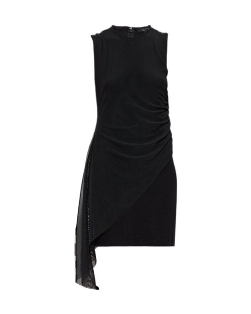 AllSaints Black Ruched Mini Dress