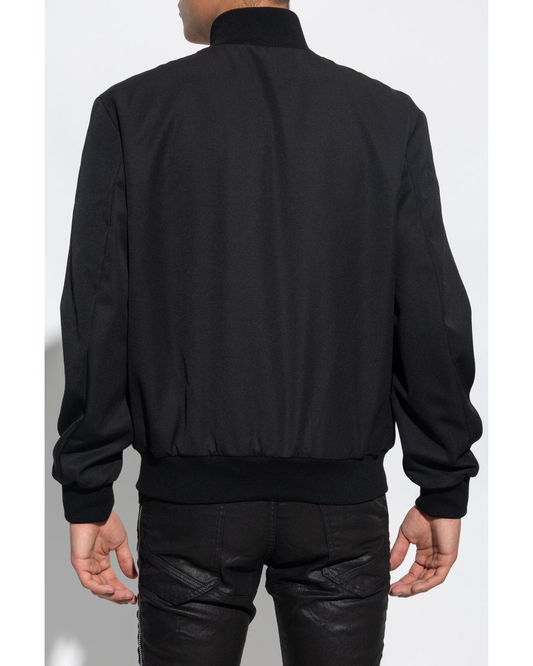 DSquared² Blue Logo Embroidered Zip-Up Bomber Jacket for men
