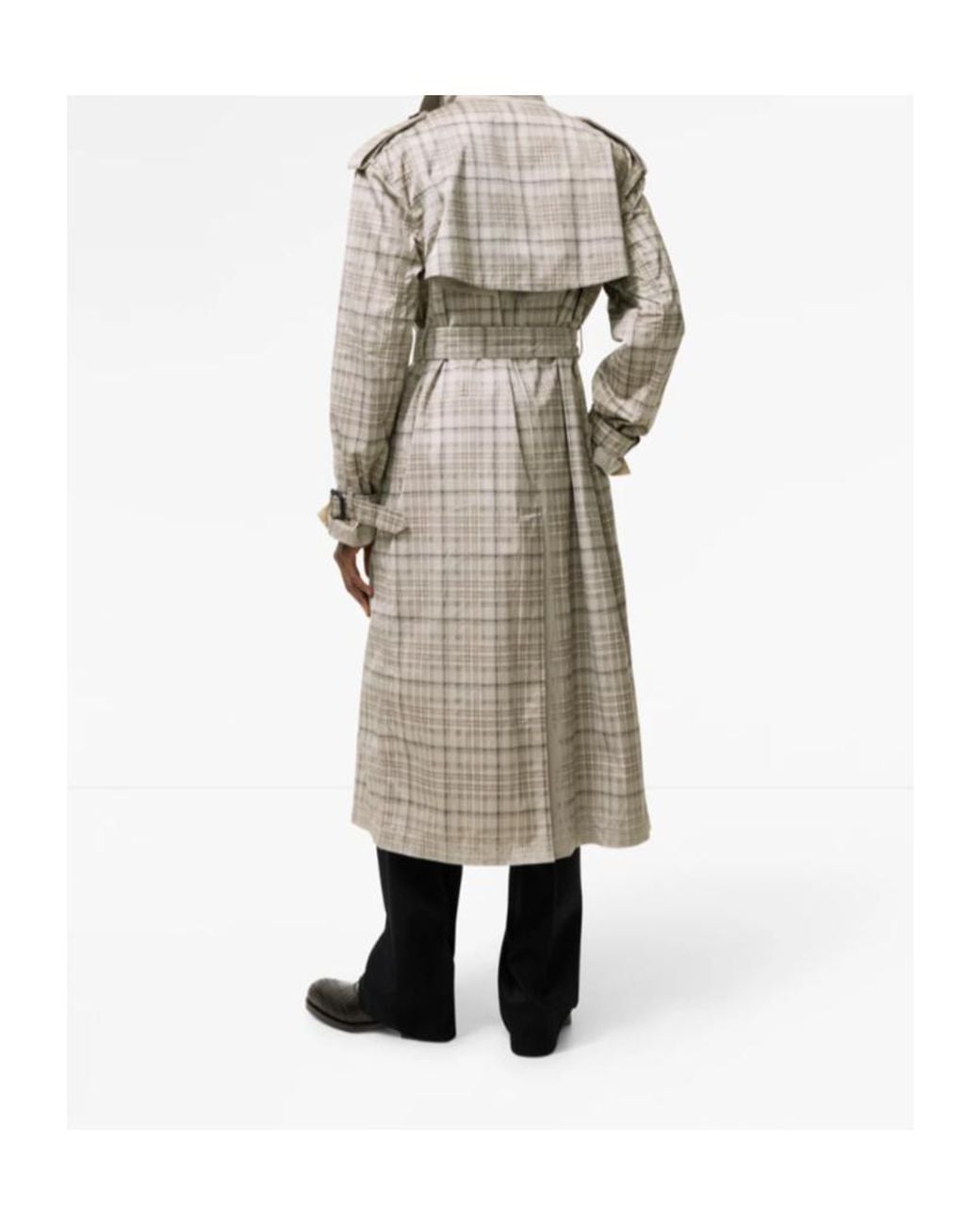 Burberry Natural Long Check Nylon Cotton Hoxton Trench Coat for men