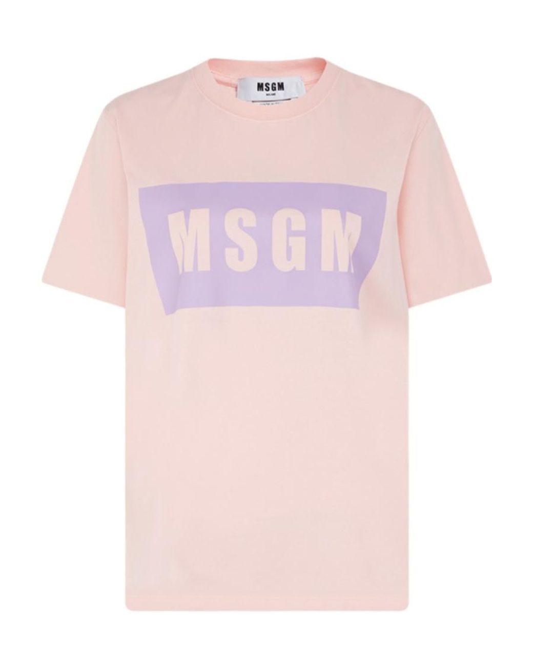 MSGM Pink Logo Printed T-Shirt
