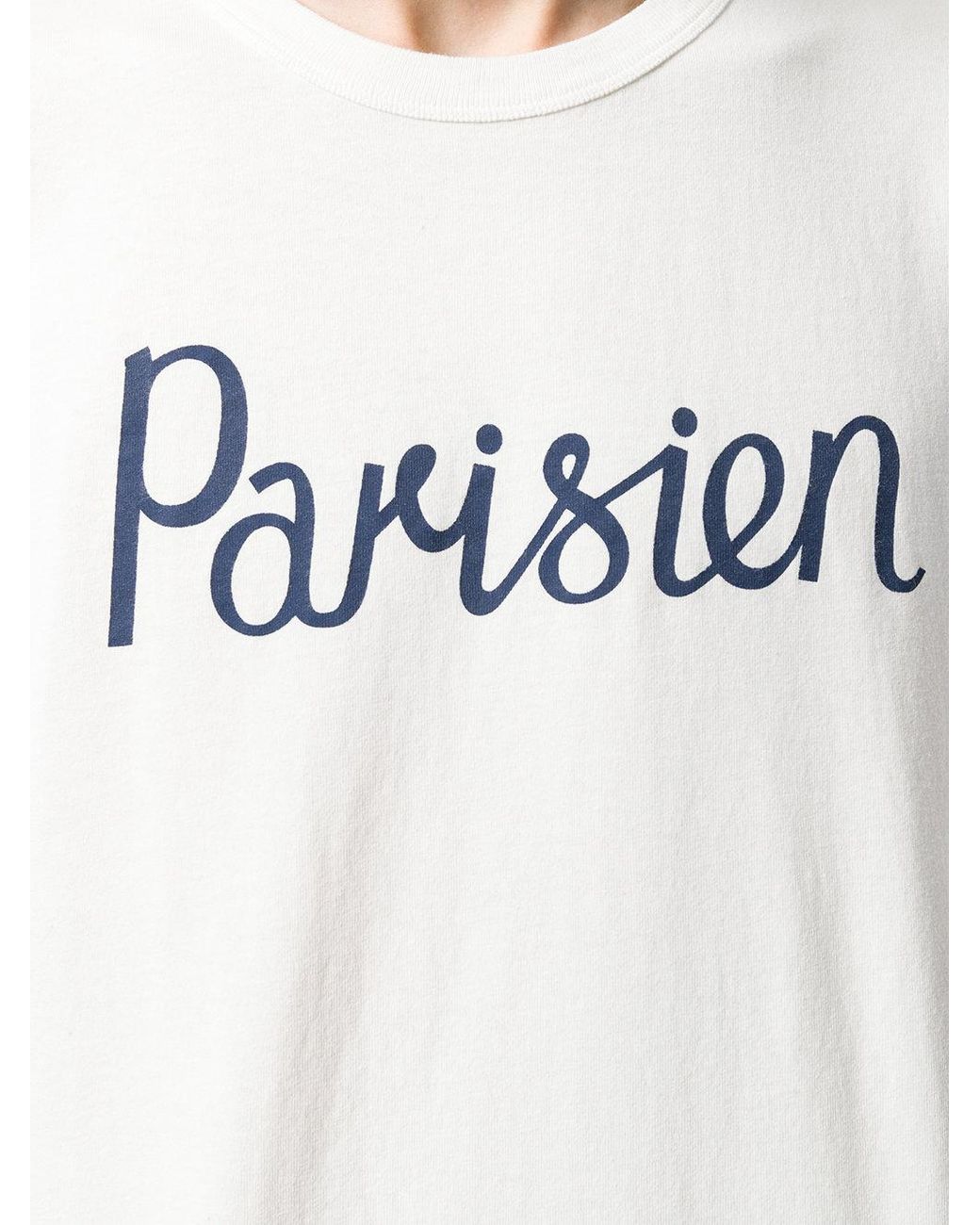 Maison Kitsuné White Parisien Printed T-Shirt for men