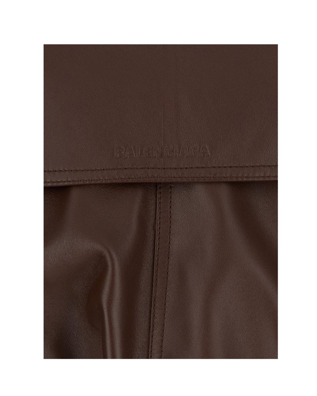 Balenciaga Brown Wrap Collar Leather Jacket