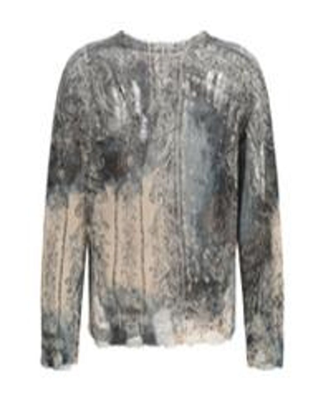 R13 Gray Printed Boyfriend Sweater