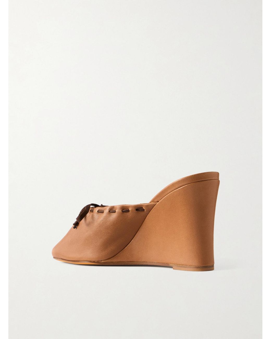 Maryam Nassir Zadeh Brown Ballet Leather Wedge Mules