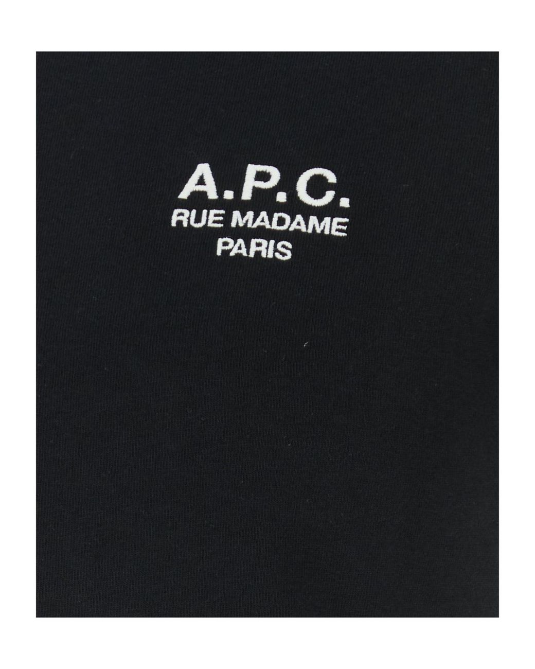 A.P.C. Black Crewneck Short-Sleeved T-Shirt for men