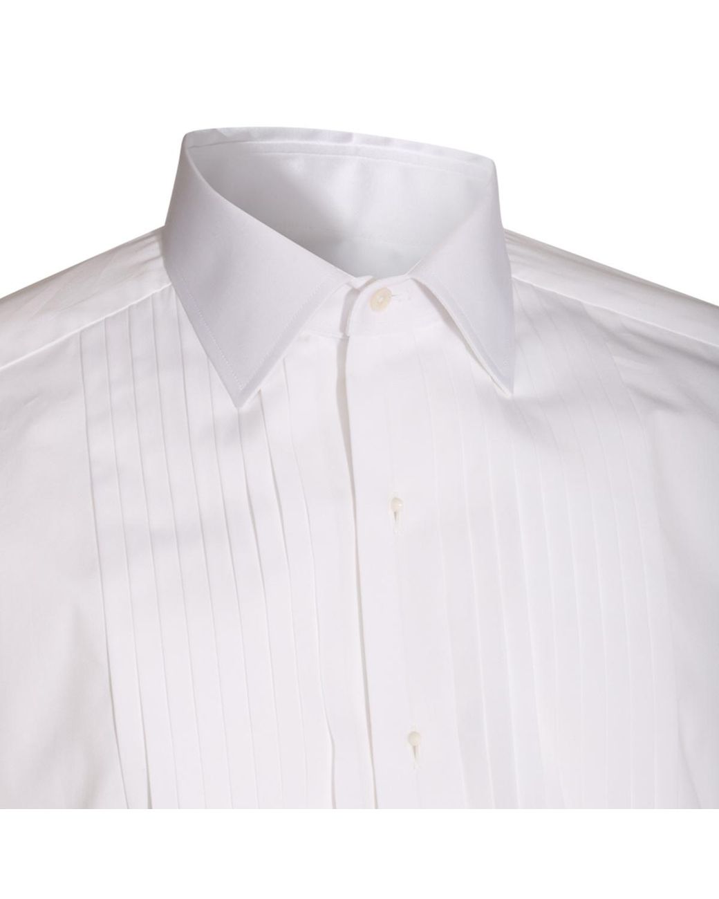 Tom Ford White Pleated Front Dress Shirt for men