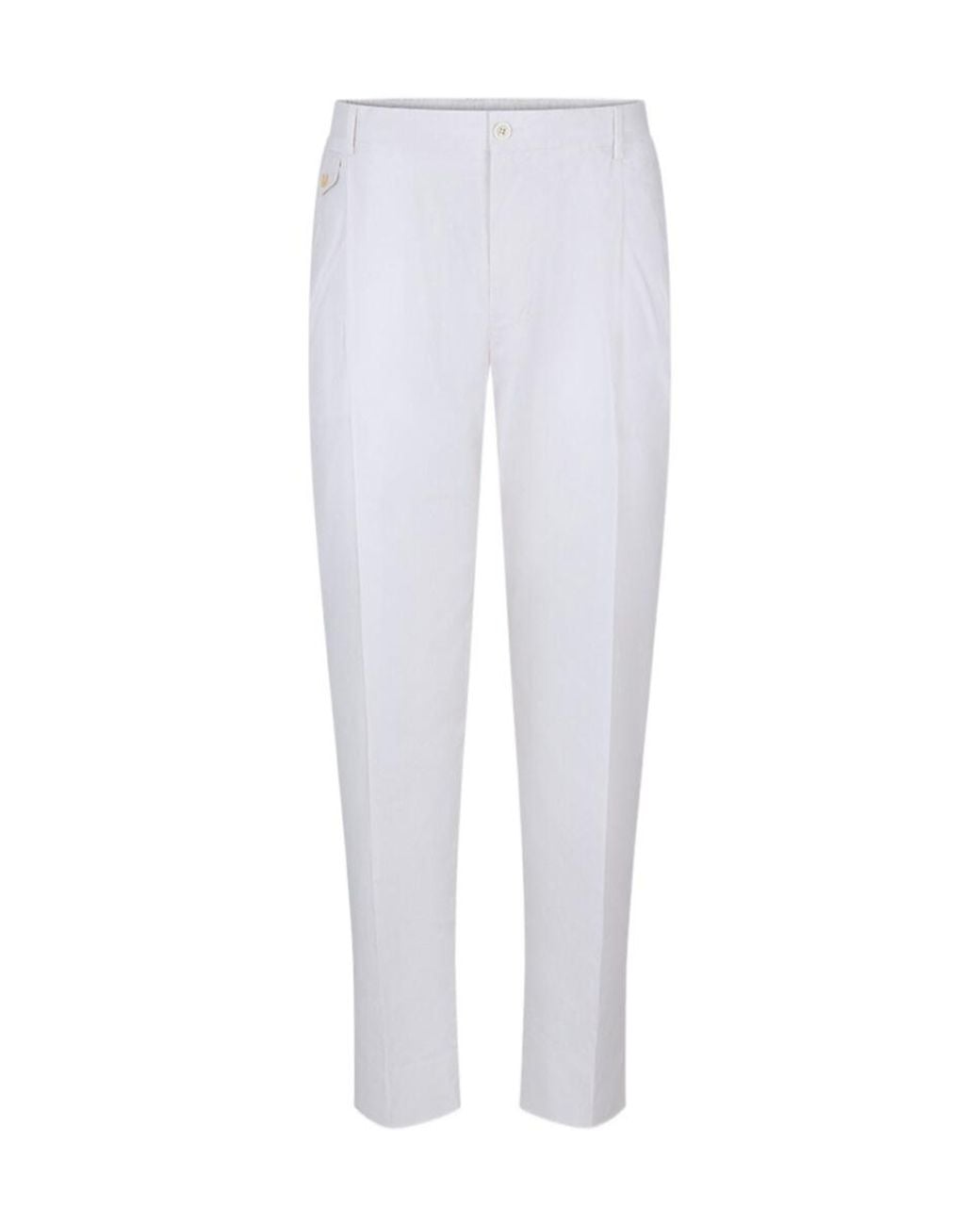 Dolce & Gabbana White Pleat Tailored Trousers for men