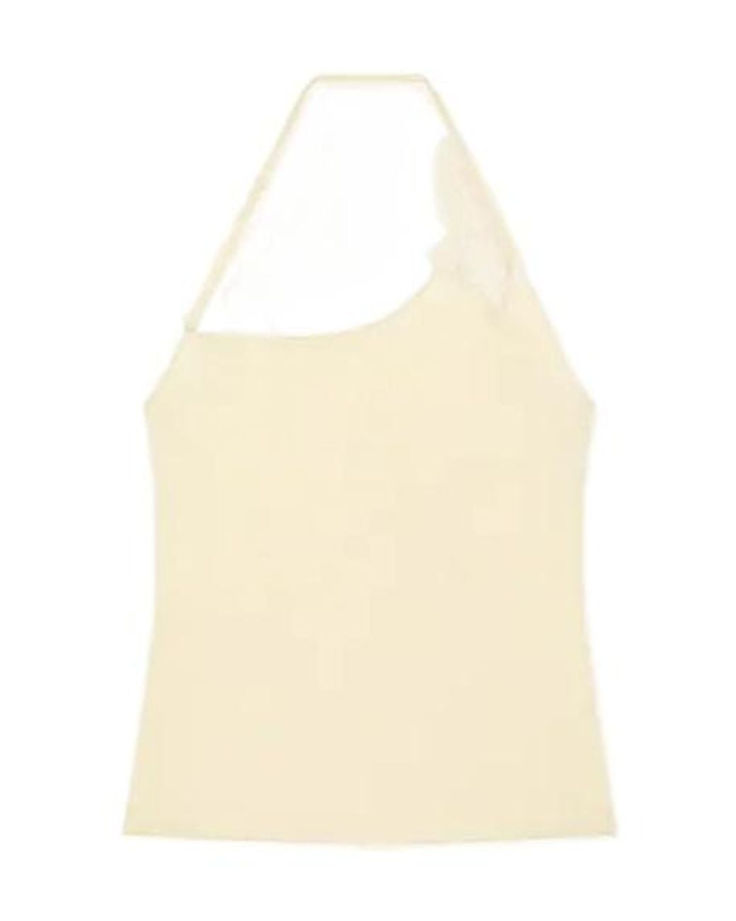Courreges Natural Courrèges Lace Asymmetrical Top