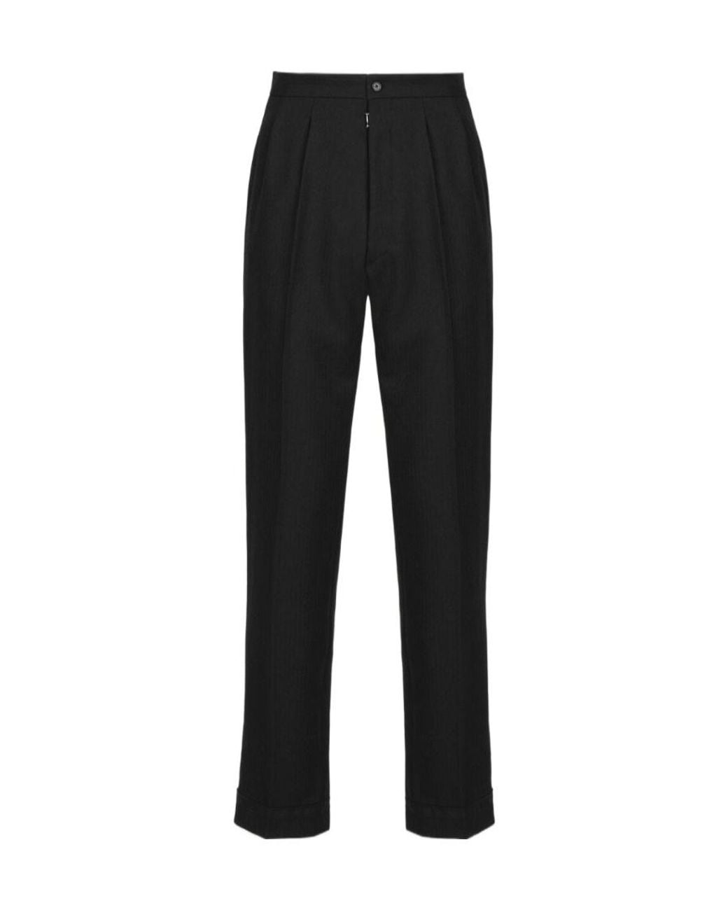 Maison Margiela Blue High-Waist Pressed Crease Trousers