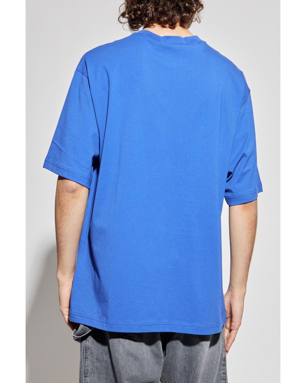 Versace Jeans Gray Couture Logo Printed Crewneck T-Shirt for men