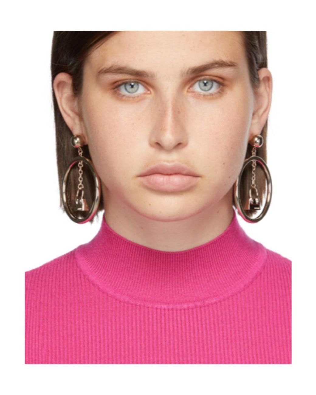 Jacquemus White Chiquito Pendant Hoop Earrings