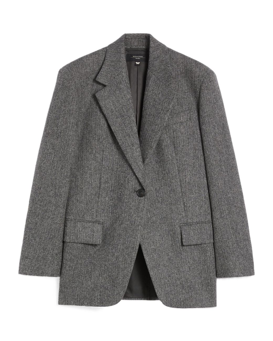 Weekend by Maxmara Gray Single-Breasted Tailored Blazer