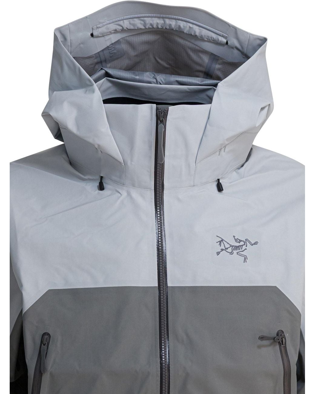 Arc'teryx Gray Colorblock Hooded Jacket for men