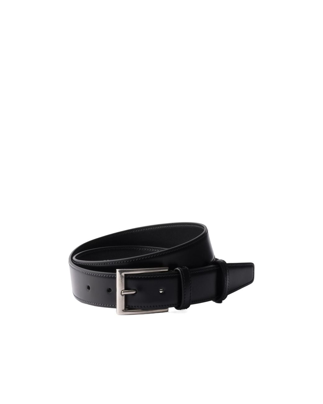 Prada Black Logo-Engraved Buckle Belt for men