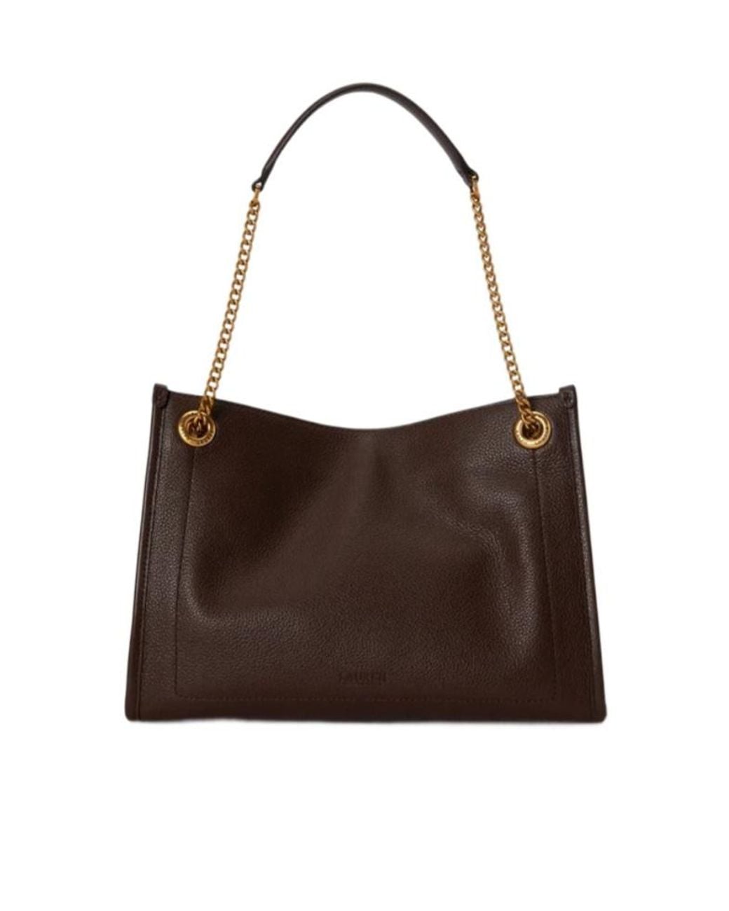 Ralph Lauren Brown Lauren Chain-Linked Tote Bag