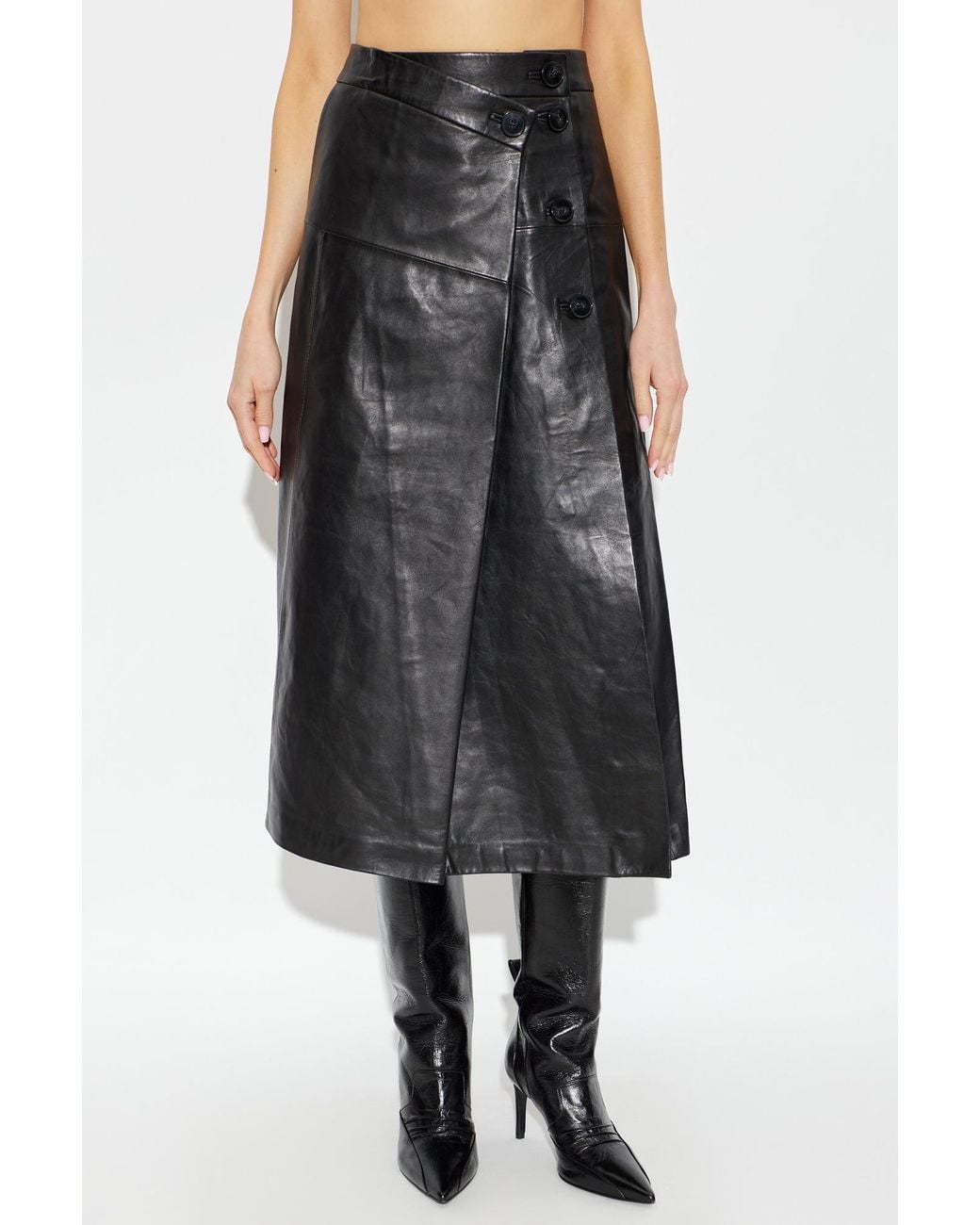 IRO Black Wrap Skirt