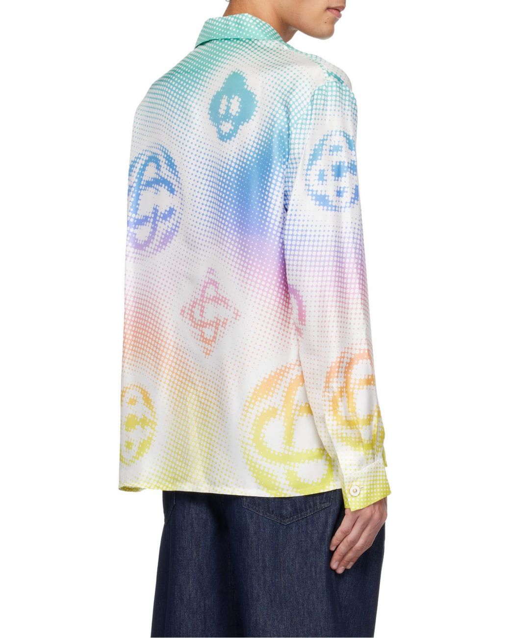Casablanca Green Halftone Logo Long-Sleeved Shirt for men