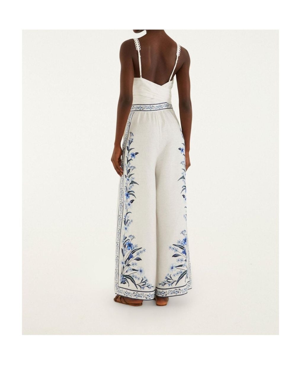 Farm Rio White Floral Pattern Jumpsuit