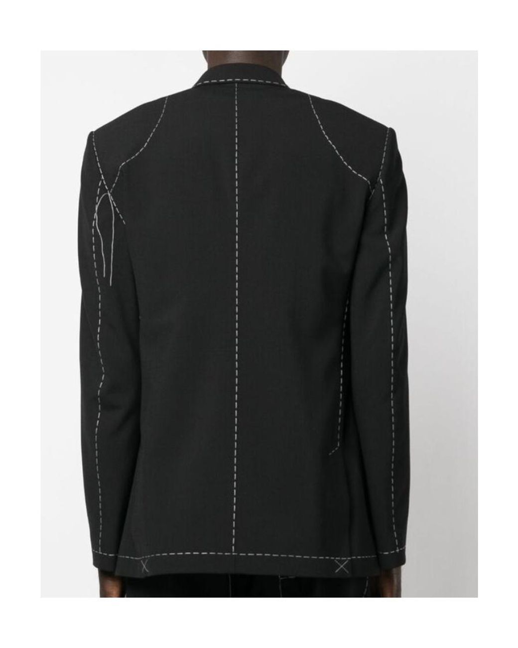Off-White c/o Virgil Abloh Black Stitch Tailored Double-Breasted Blazer for men