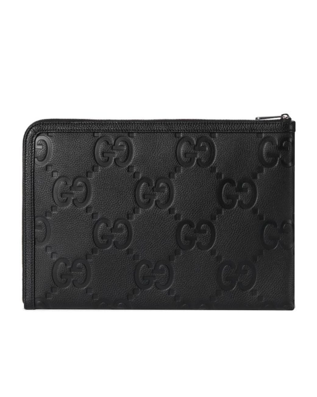 Gucci Black Jumbo Gg Zipped Pouch for men