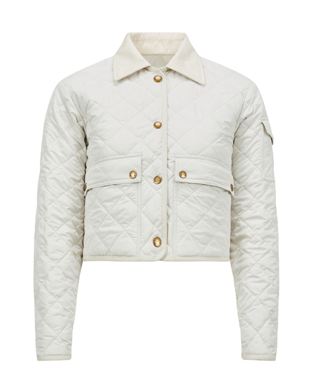 Moncler White Chitre Diamond-Quilted Padded Shirt Jacket