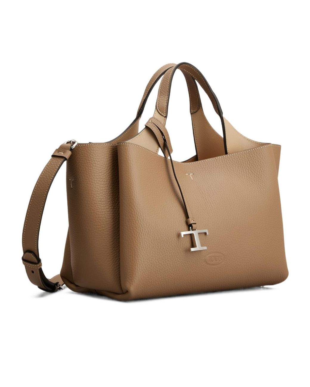 Tod's Brown Logo Plaque Top Handle Bag