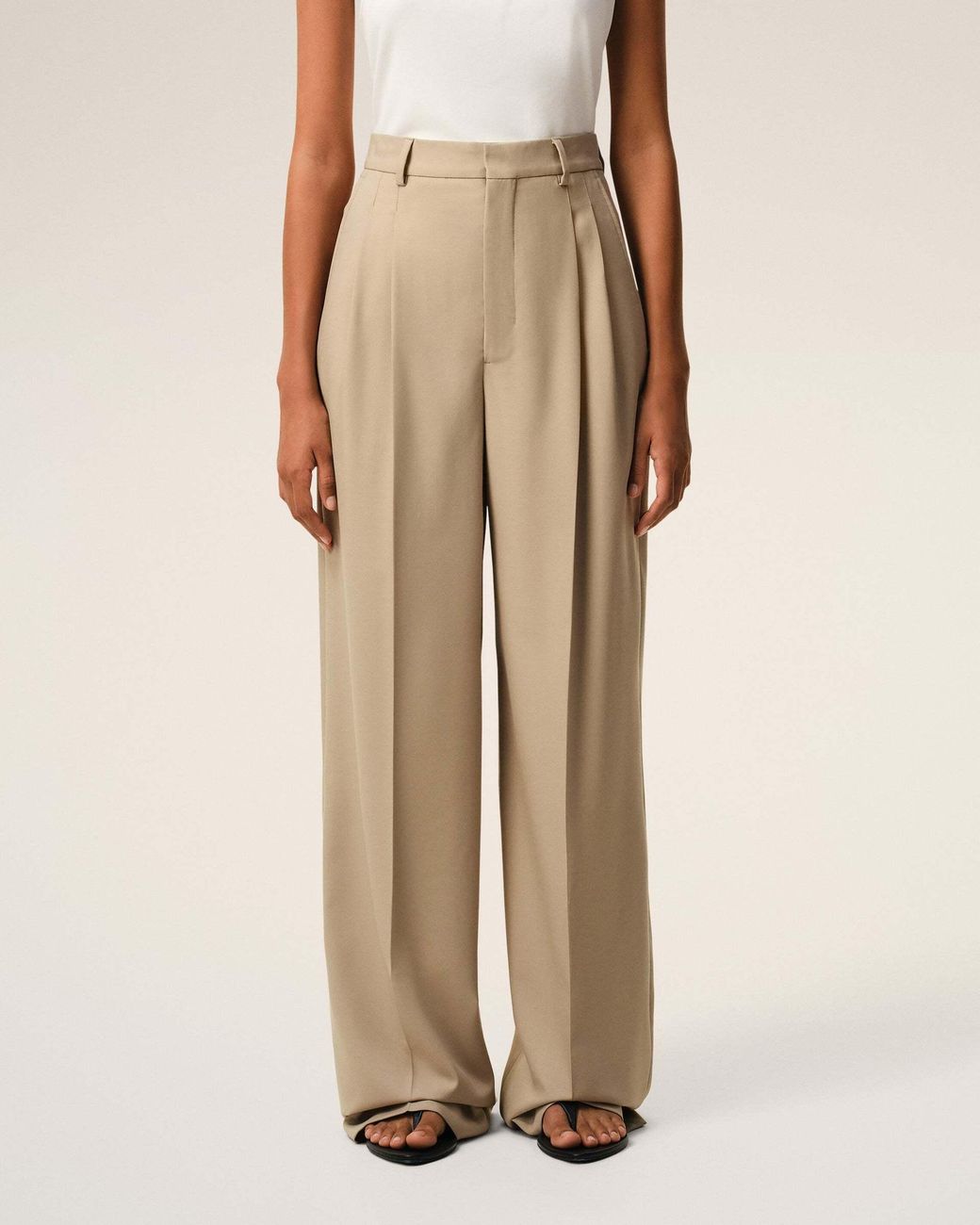 AMI Natural Ami High Waist Wide Trousers