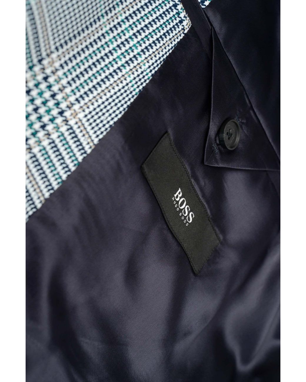 Boss Blue Boss Single-Breasted Checked Jacket for men