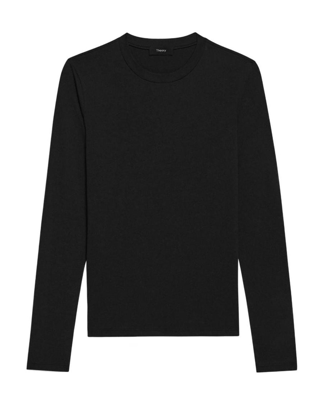Theory Black Long Sleeved Crewneck Top