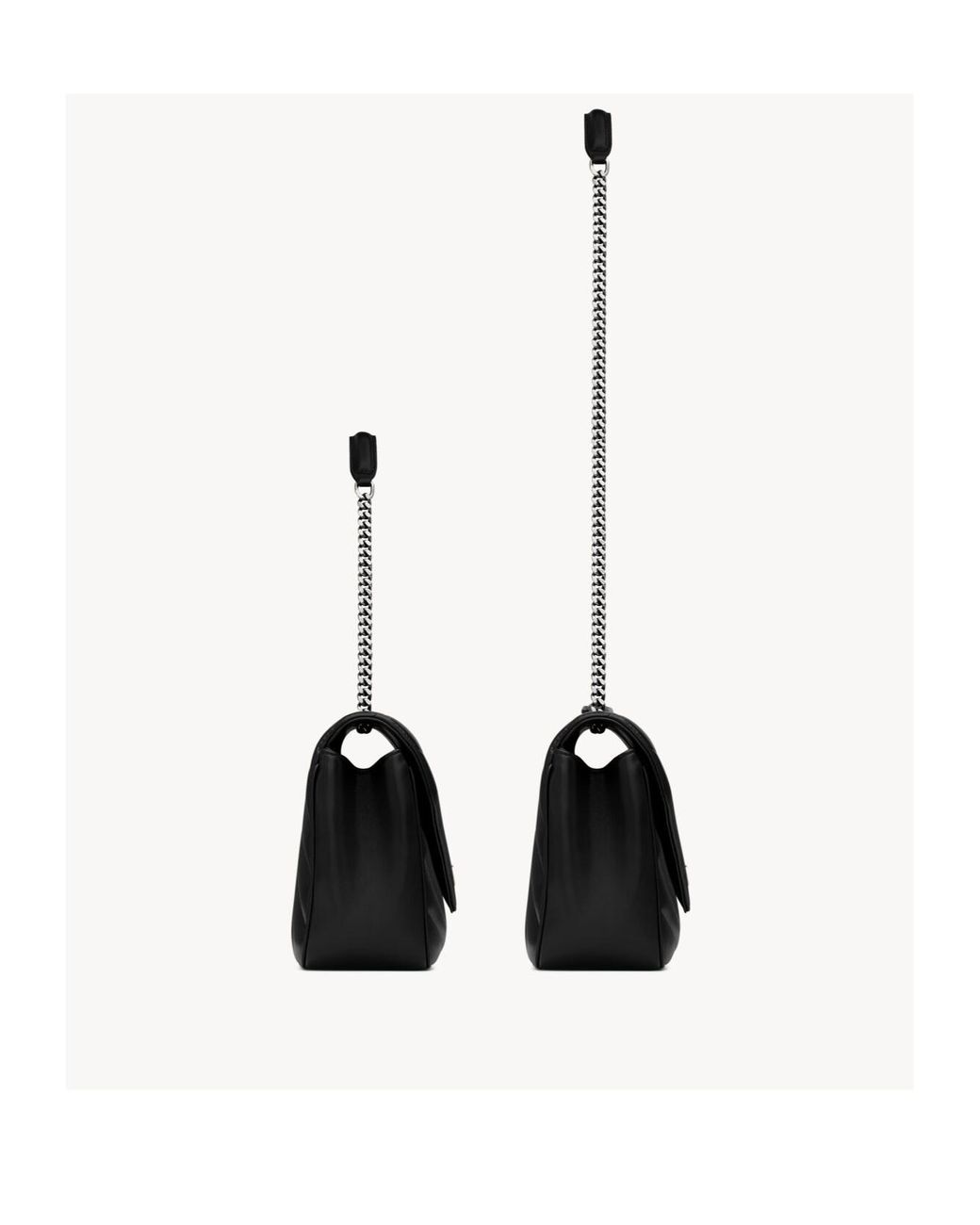 Saint Laurent Black Loulou Foldover Top Medium Shoulder Bag