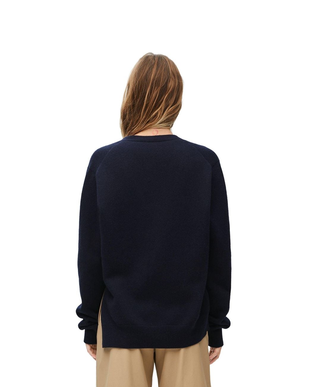 Loewe Blue V-Neck Asymmetric Cardigan