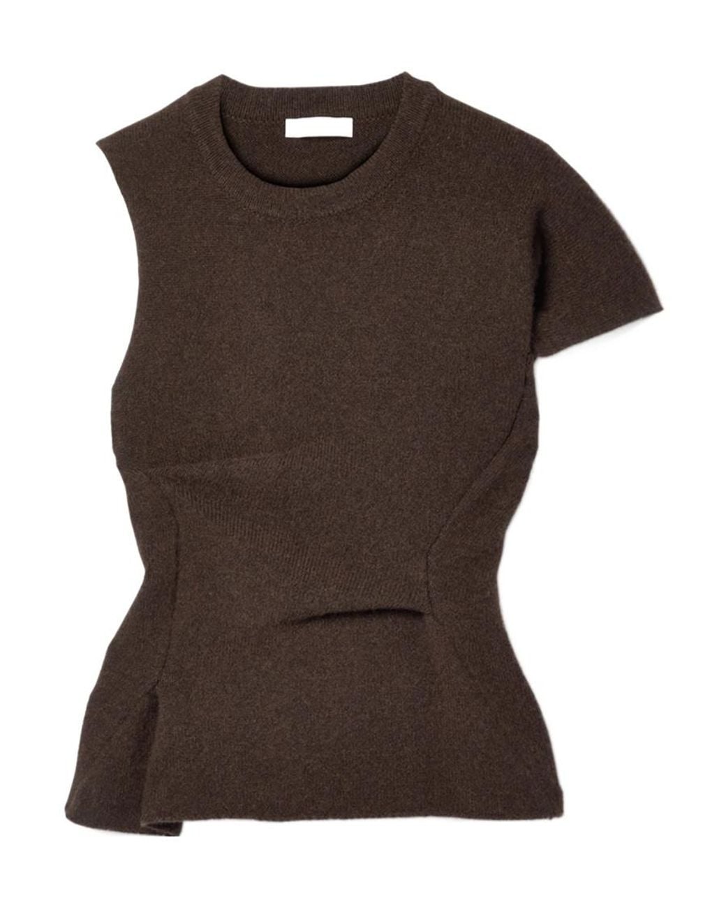 The Row Brown Asymmetrical Sweater