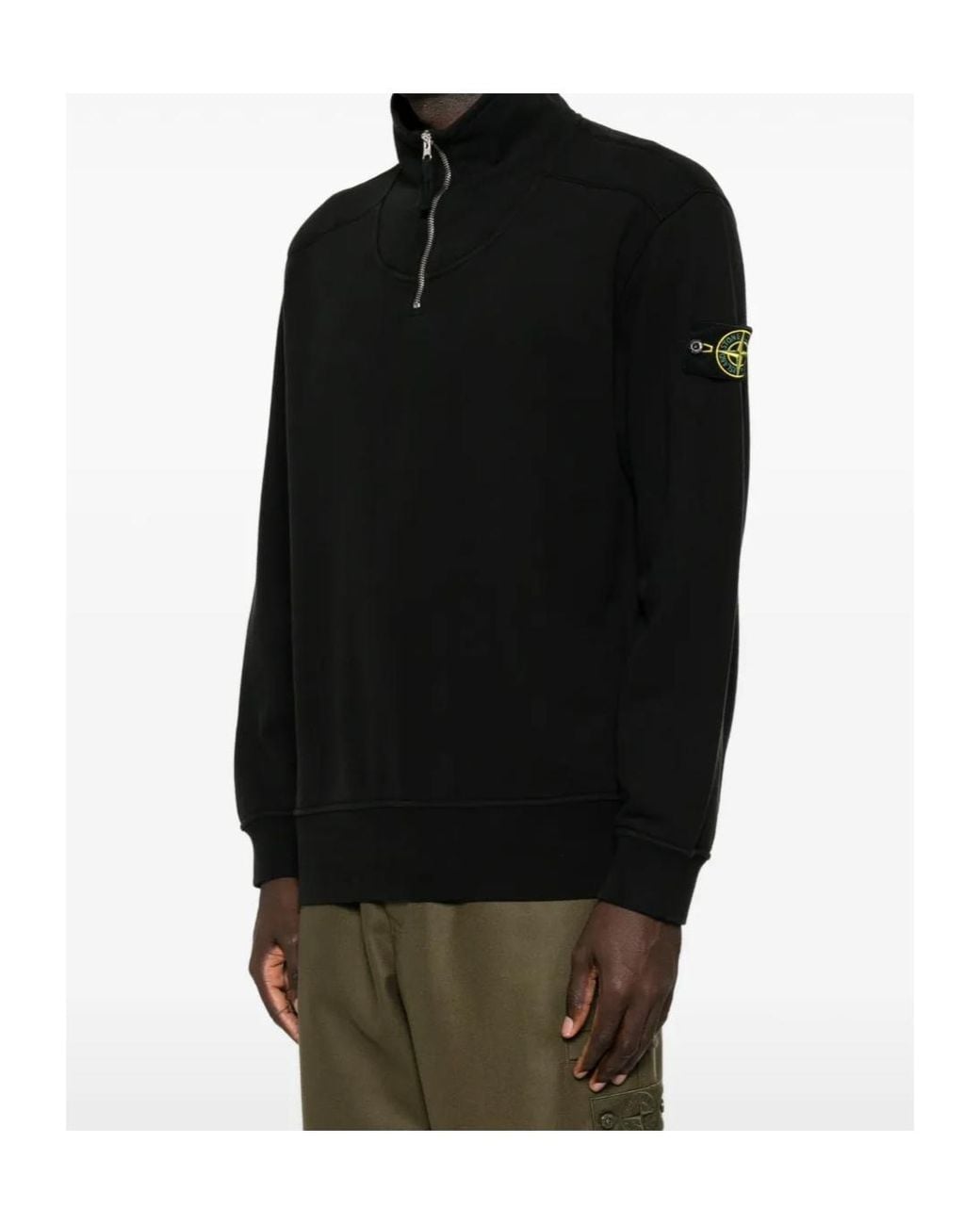 Stone Island Black Half-Zip Sweatshirt for men