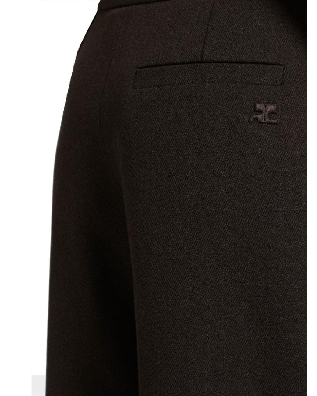 Courreges Brown Snap Heather Twill Straight Pants