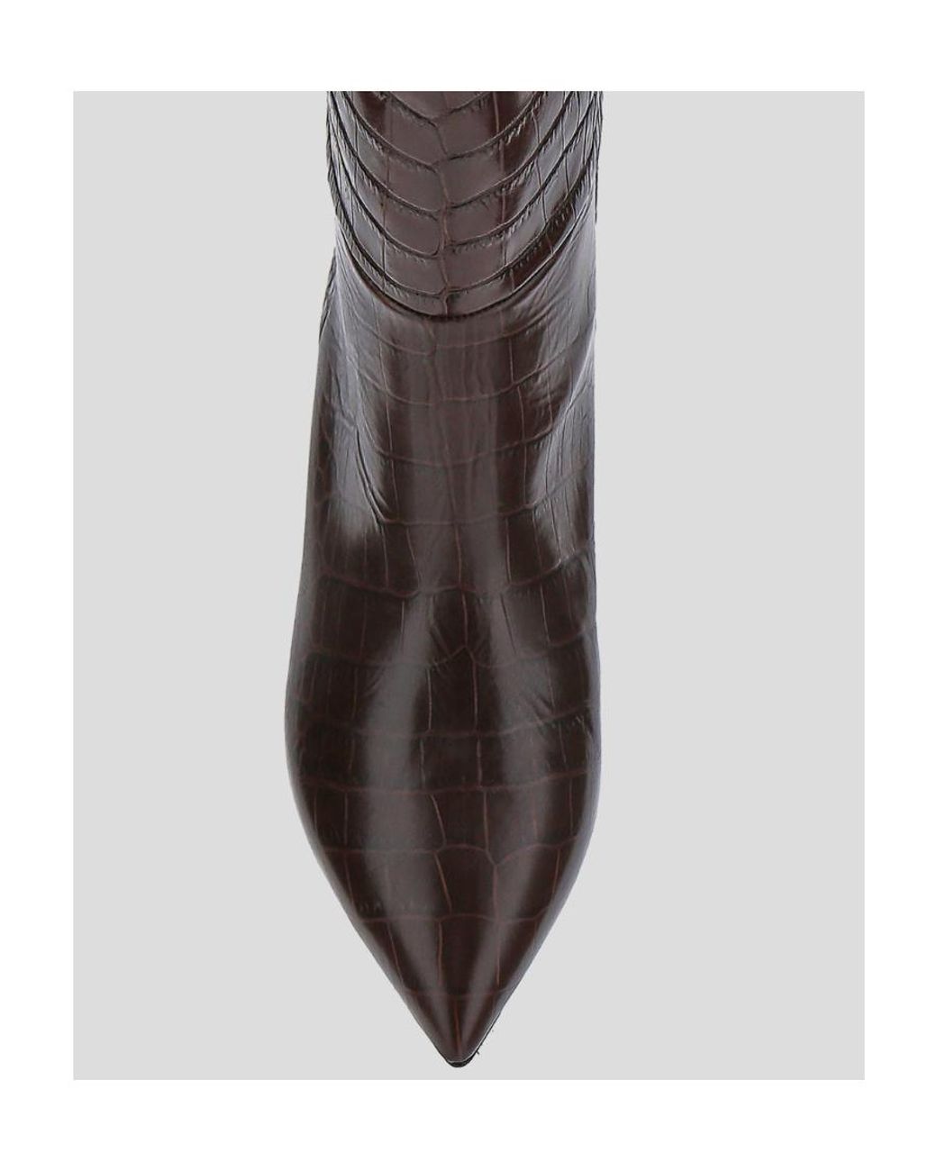 Paris Texas Brown Pointed Toe Mid Heeled Boots