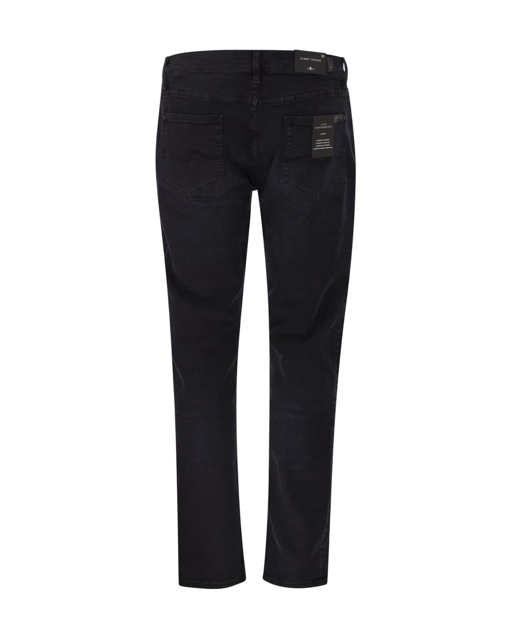 7 For All Mankind Black Slimmy Tapered Low Jeans for men