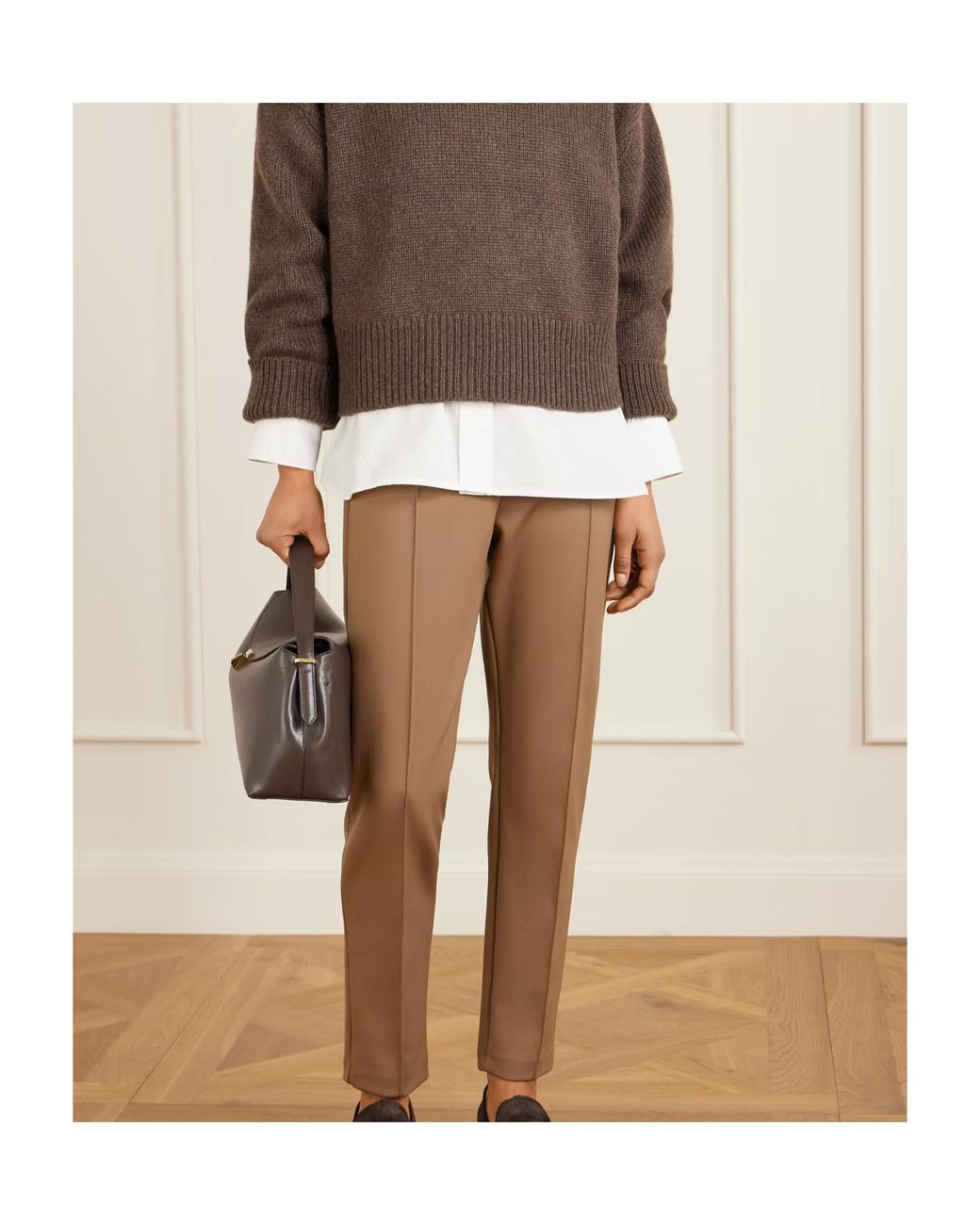 Max Mara Brown Pergola Jersey Tapered Pants