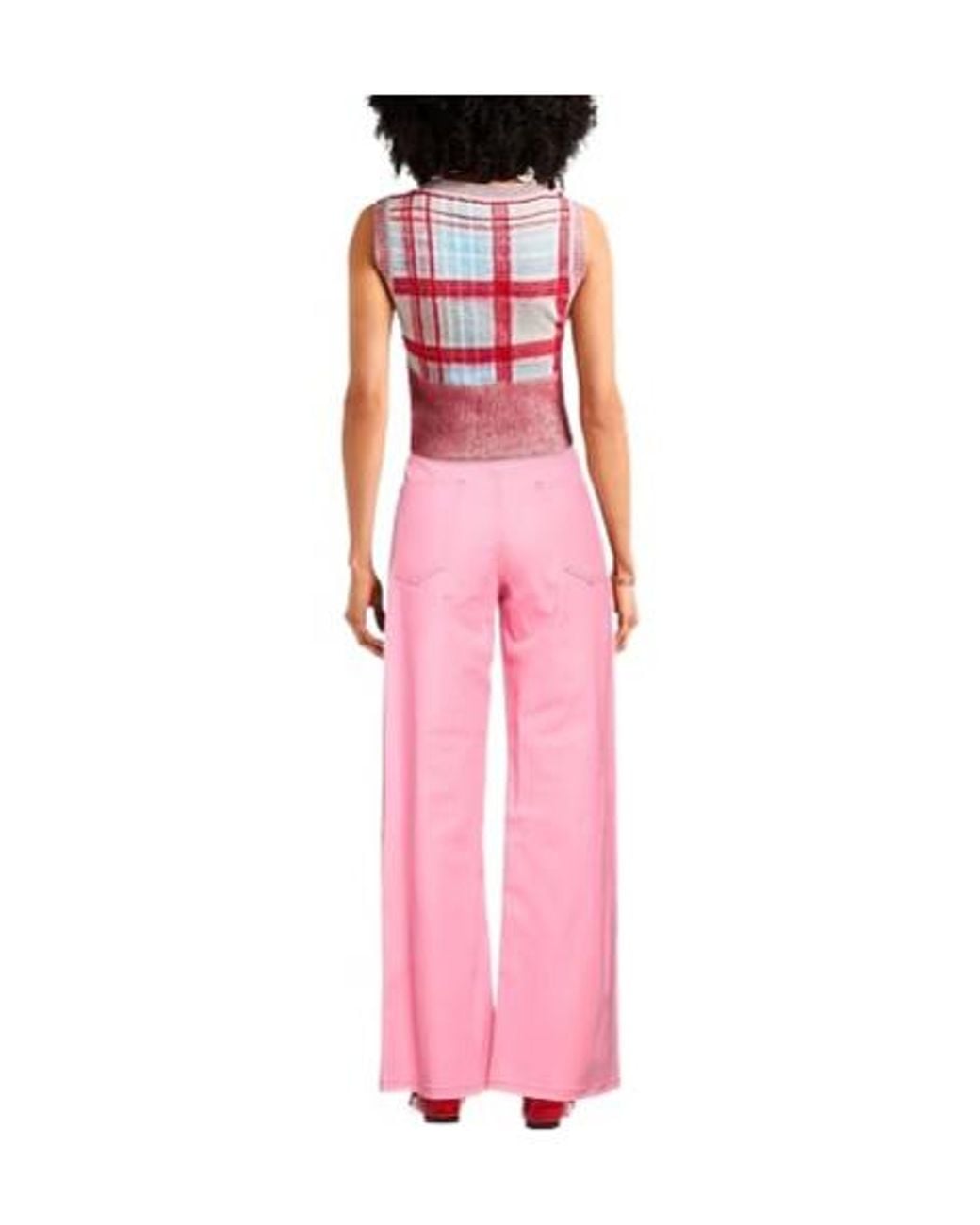 Marni Pink Mid-Rise Denim Wide Leg Pants